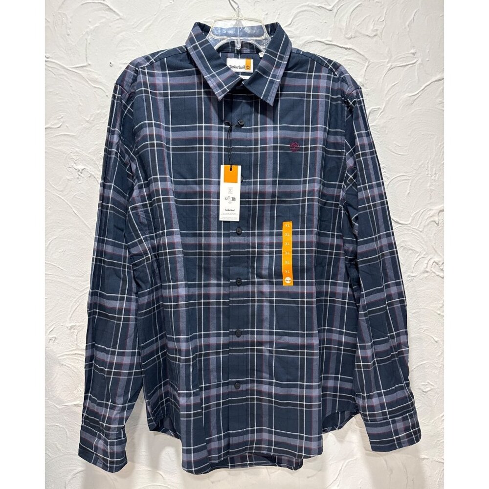 Timberland Men's Back River Brushed Oxford Check Plaid Shirt - Size: XL